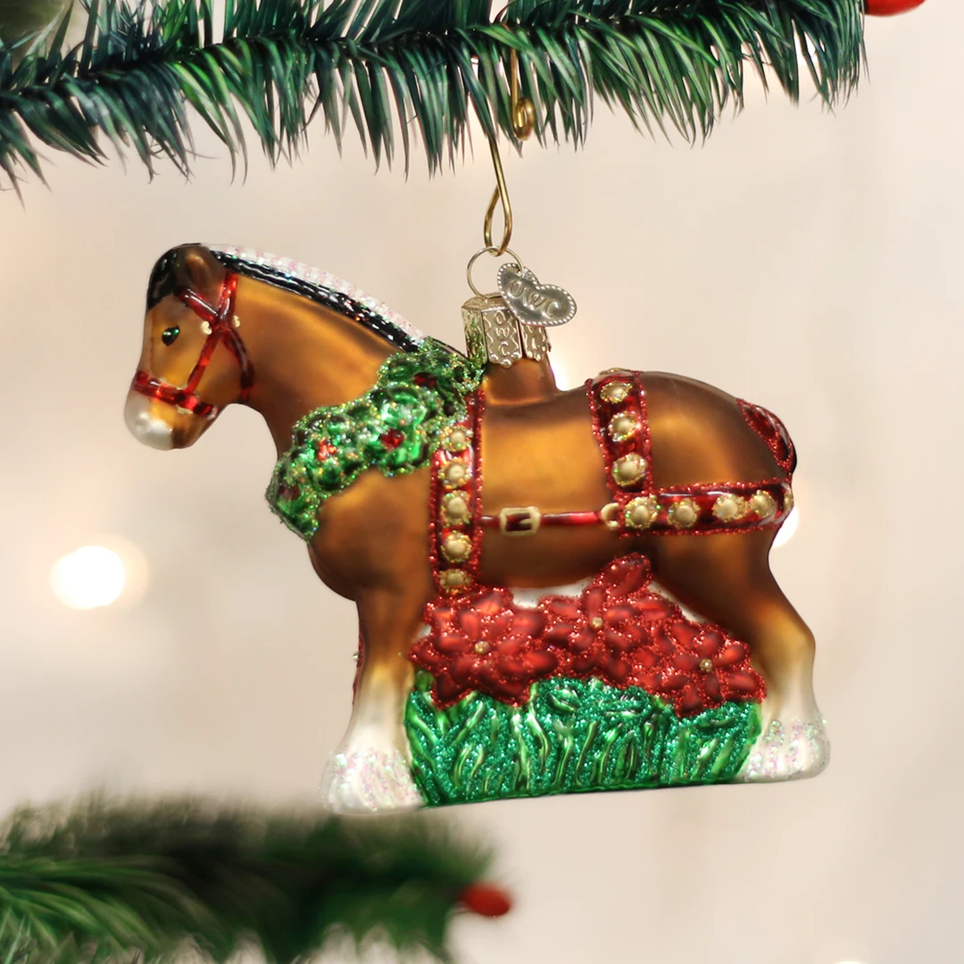 Old World Christmas Holiday Clydesdale Ornament 3 Old World Christmas Holiday Clydesdale Ornament