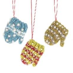 Midwest-CBK Jeweled Knit Mitten Ornaments