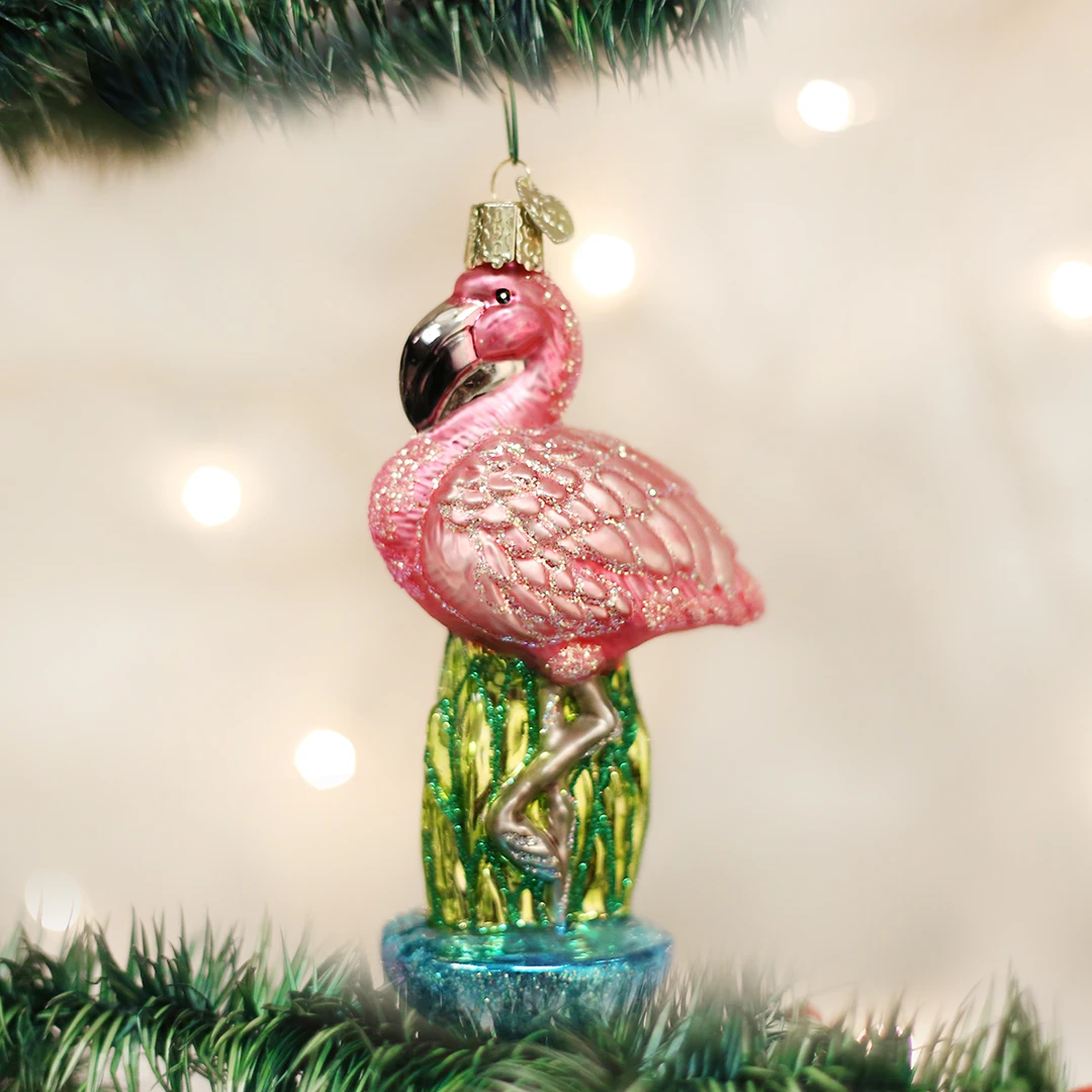 Old World Christmas Flamingo Ornament 3 Old World Christmas Flamingo Ornament