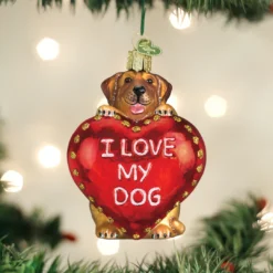 TheHolidayBarn.com I Love My Dog Ornament