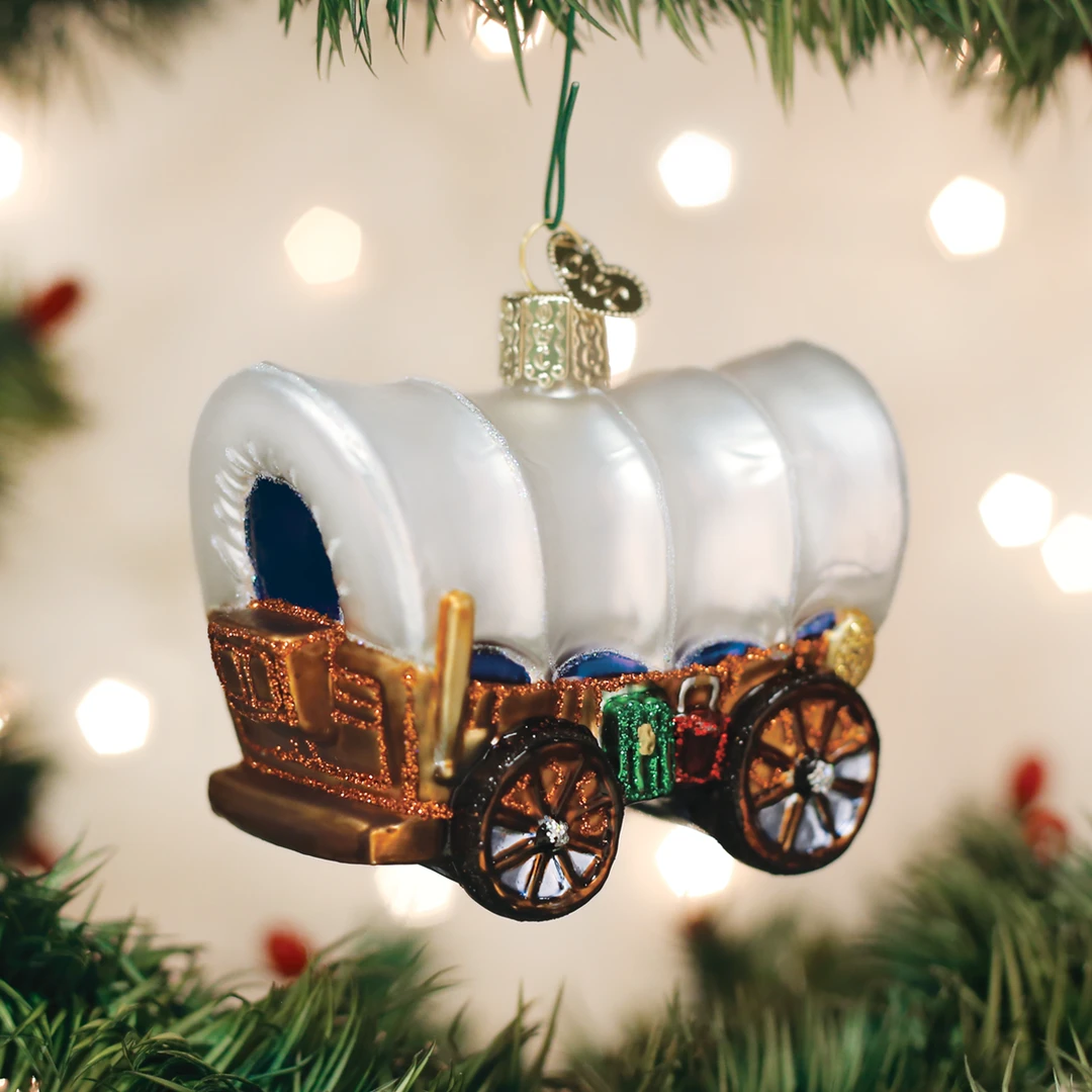 TheHolidayBarn.com Christmas Covered Wagon Ornament 3 TheHolidayBarn.com Christmas Covered Wagon Ornament