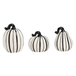TheHolidayBarn.com New! Black & White Stripe Pumpkins