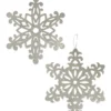 Bethany Lowe Large Platinum Glittered Snowflakes, 15" 1 Bethany Lowe Large Platinum Glittered Snowflakes, 15"