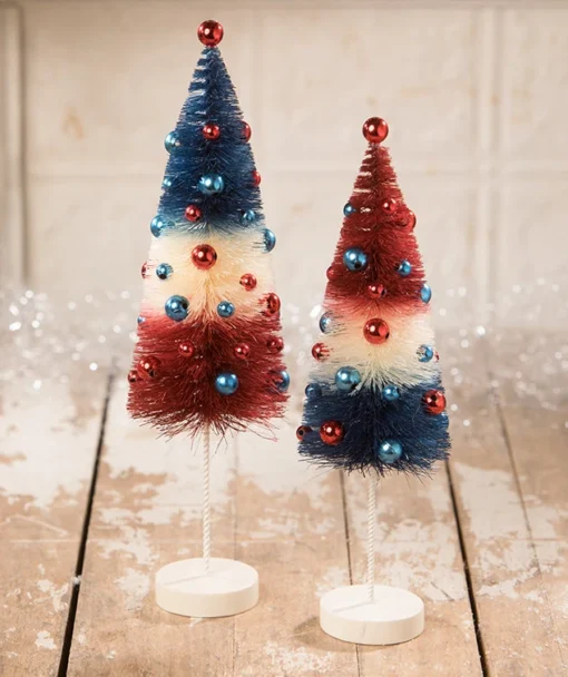 Bethany Lowe New! Americana Rocket Bottle Brush Trees