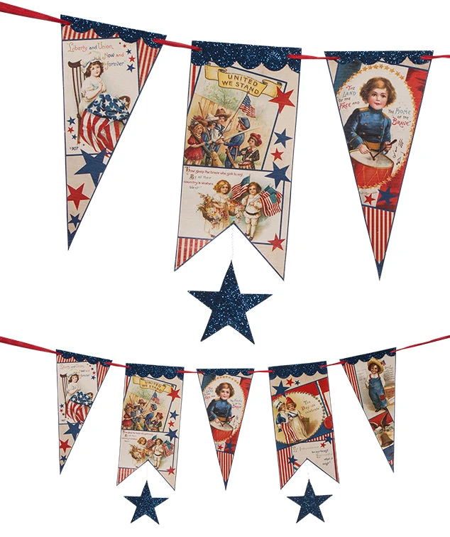 Bethany Lowe Americana Star Garland New! 3 Bethany Lowe Americana Star Garland New!