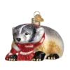 Old World Christmas Badger With Scarf Ornament 2 Old World Christmas Badger With Scarf Ornament