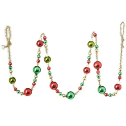 Raz New! Christmas Ball Garland With Gold Tinsel