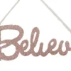 TheHolidayBarn.com New! Glittered Believe Ornament, Rose Gold