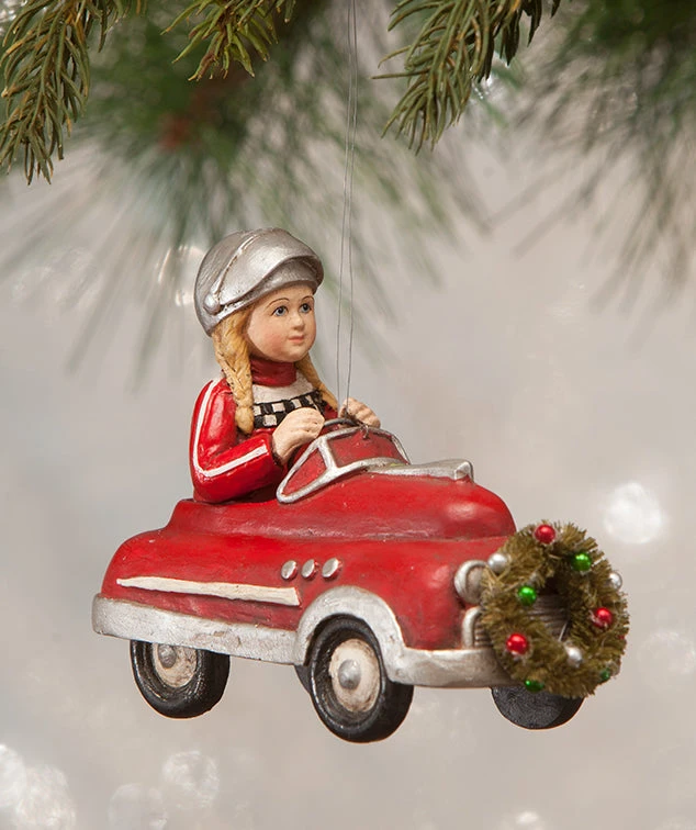 Bethany Lowe Casey In Peddle Car Ornament 3 Bethany Lowe Casey In Peddle Car Ornament