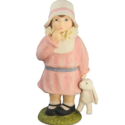 Bethany Lowe Easter Greetings Girl, Large Paper Mache