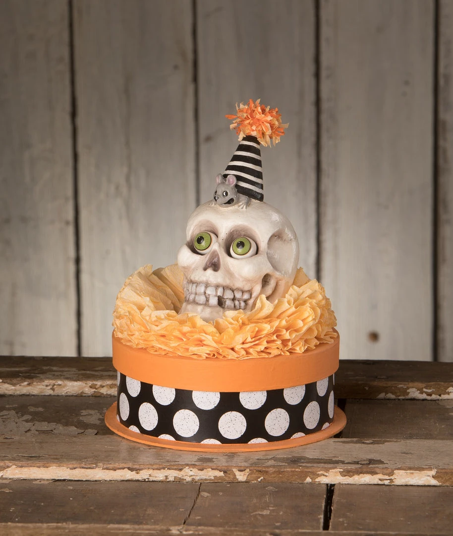 Bethany Lowe New! Silly Skelly With Mouse On Box 3 Bethany Lowe New! Silly Skelly With Mouse On Box