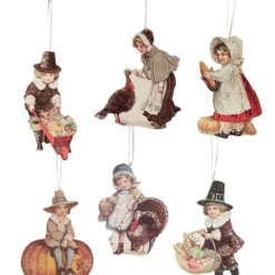 Bethany Lowe Thanksgiving Child Dummy Board Ornaments New!