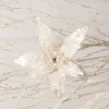 Bethany Lowe Winter White Poinsettia Clip, Small New! 2 Bethany Lowe Winter White Poinsettia Clip, Small New!