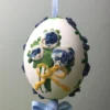 TheHolidayBarn.com Blue Flower Bouquet Egg Ornament 1 TheHolidayBarn.com Blue Flower Bouquet Egg Ornament