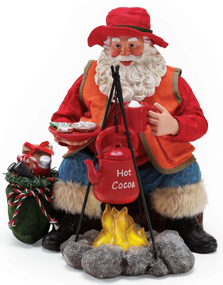 Enesco New! Camping Santa With Campfire 3 Enesco New! Camping Santa With Campfire