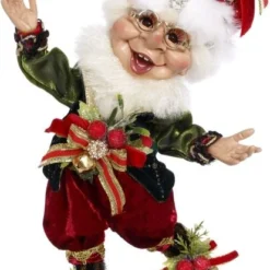 Christmas Ornamenting Elf By Mark Roberts - 13" New!