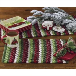 Park Hill Cozy Christmas Cotton Weave Placemats New!