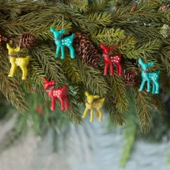 Bethany Lowe Colorful Mini Deer Ornaments New!