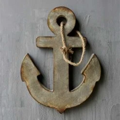 Creative Co-Op Christmas Aged Metal Anchor Sign