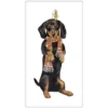 Mary Lake-Thompson Dachshund Mistletoe Kisses Flour Sack Towel