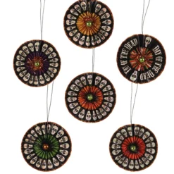 Bethany Lowe Day Of The Dead Rosette Ornaments