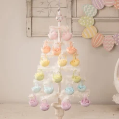 Bethany Lowe Pink Cracked Egg Basket Ornaments, Set Of 6 New! 5 Bethany Lowe Pink Cracked Egg Basket Ornaments, Set Of 6 New!