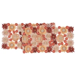 TheHolidayBarn.com New! Fall Flowers Table Runner