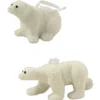 Bethany Lowe Flocked Polar Bear Ornaments