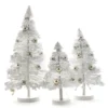 Cody Foster New! White Flocked Bottle Brush Trees With Silver Balls
