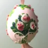 TheHolidayBarn.com New! Pink Flower Bouquet Egg Ornament