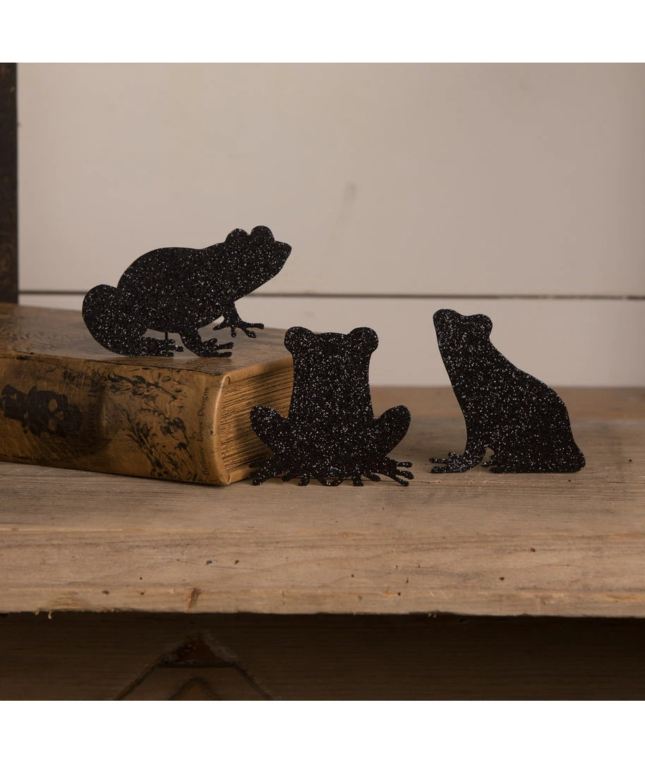 Bethany Lowe New! Frog Silhouettes, Glittered 3 Bethany Lowe New! Frog Silhouettes, Glittered