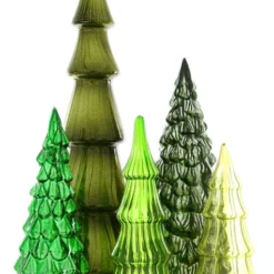 Cody Foster New! Green Candy Glass Trees, Large