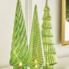 Raz Green Mercury Glass Trees With Lights