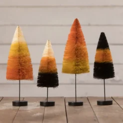 Bethany Lowe Hand-Dyed Halloween Bottle Brush Trees