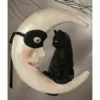 Bethany Lowe Hallow's Eve Cat Paper Mache Masked Moon New! 2 Bethany Lowe Hallow's Eve Cat Paper Mache Masked Moon New!