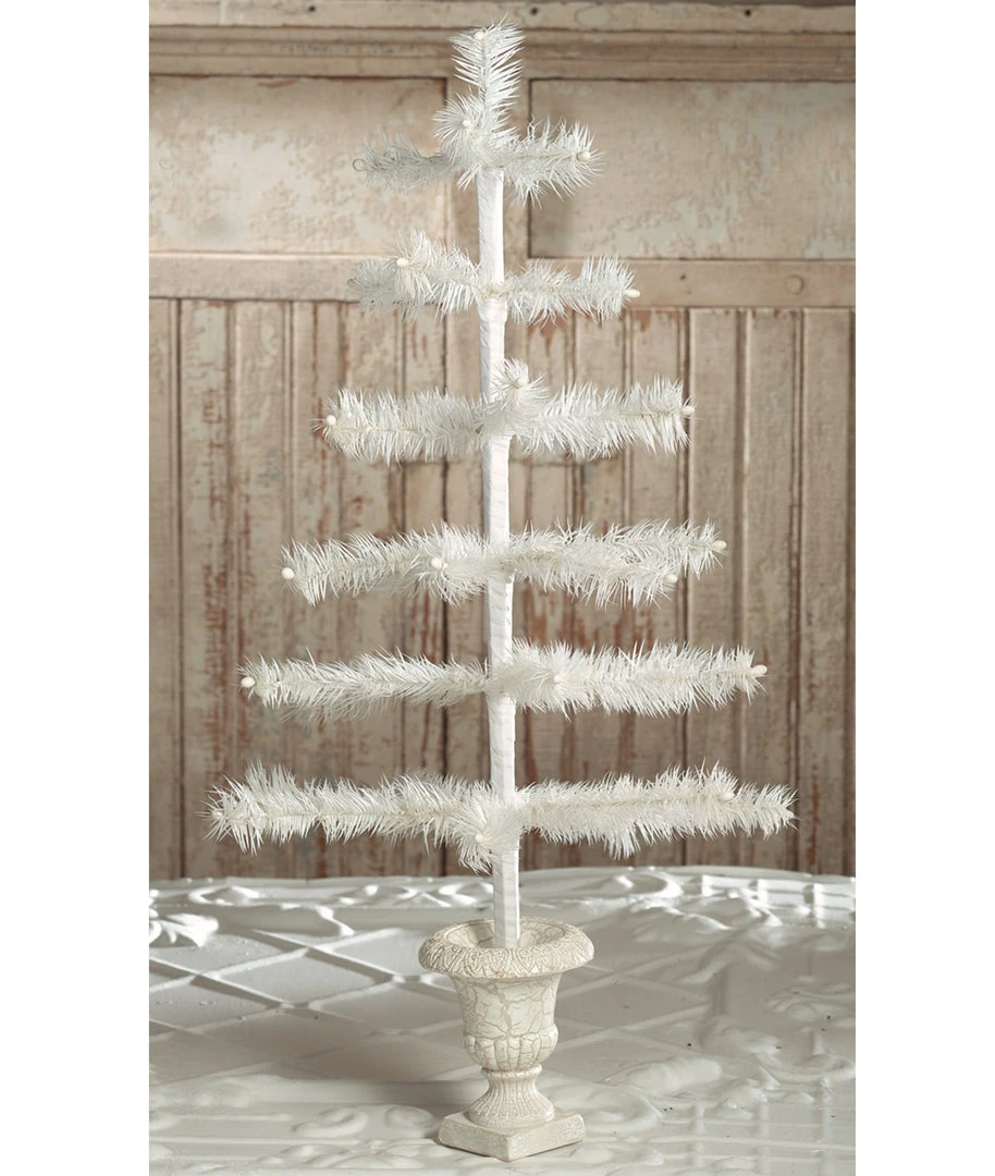Bethany Lowe Ivory Feather Tree In Urn Base Christmas 3 Bethany Lowe Ivory Feather Tree In Urn Base Christmas