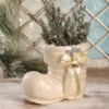 Bethany Lowe Vintage Ivory Santa Boot - Paper Mache