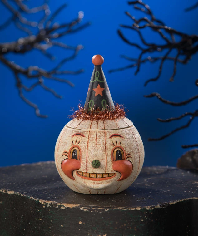 Bethany Lowe Jackie White-O-Ween Pumpkin Jar New! 3 Bethany Lowe Jackie White-O-Ween Pumpkin Jar New!