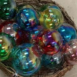 TheHolidayBarn.com Jim Marvin Emerald Green Bottle Glass Ball Ornaments New!
