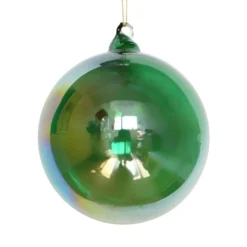 TheHolidayBarn.com Jim Marvin Emerald Green Bottle Glass Ball Ornaments New!