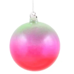 Winward New! Jim Marvin Green Fuchsia Ombre Glass Ball Ornaments