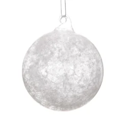 TheHolidayBarn.com Jim Marvin Snow Ball Ice Glass Ornaments, Set Of 6