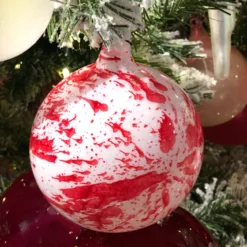 Winward New! Jim Marvin Peppermint Bark Glass Ball Ornaments
