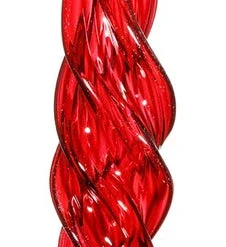 TheHolidayBarn.com Jim Marvin Twisted Glass Icicle Ornaments, Red