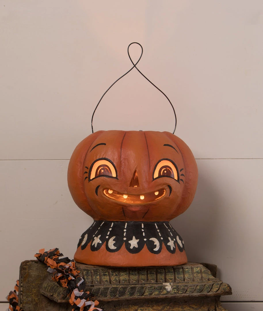 Bethany Lowe Magic Pumpkinny Lantern, Paper Mache New! 3 Bethany Lowe Magic Pumpkinny Lantern, Paper Mache New!
