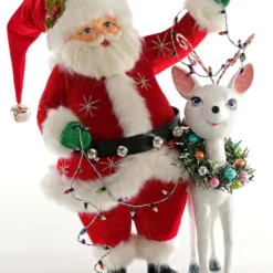 Katherine's Collection Mistletoe Santa With Reindeer