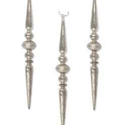 Bethany Lowe Large Mercury Glass Icicle Finial Ornaments - 13.5"