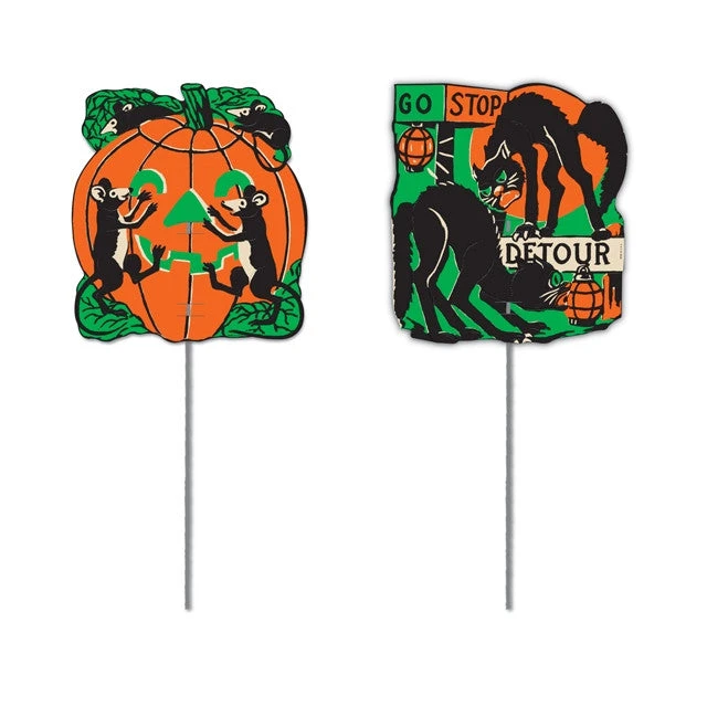 Beistle Mini Cats & Rats Halloween Signs Beistle Vintage Halloween 3 Beistle Mini Cats & Rats Halloween Signs Beistle Vintage Halloween