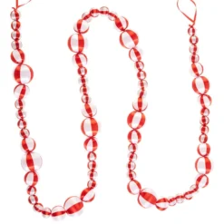 Raz Peppermint Ball Garland, Satin Silk Wrap