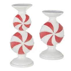 Raz Peppermint Candy Candle Holders 5 Raz Peppermint Candy Candle Holders